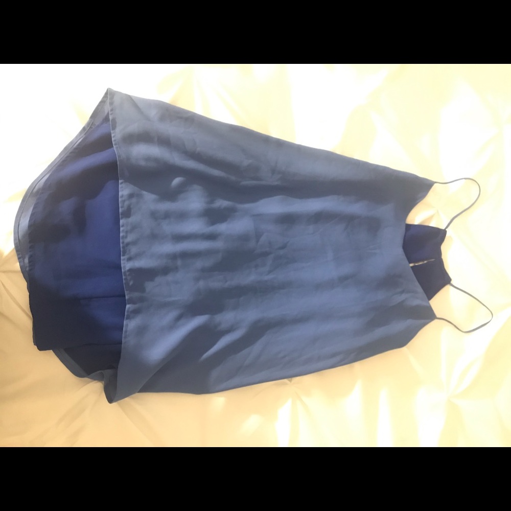 Reversable blue tank top.